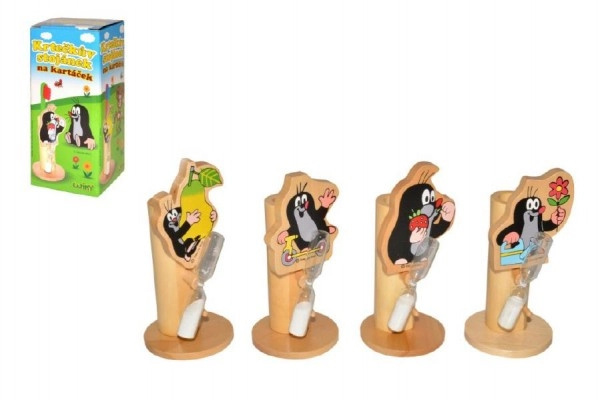 Teddies Stojánek na kartáček Krtek dřevo asst 4 druhy v krabičce