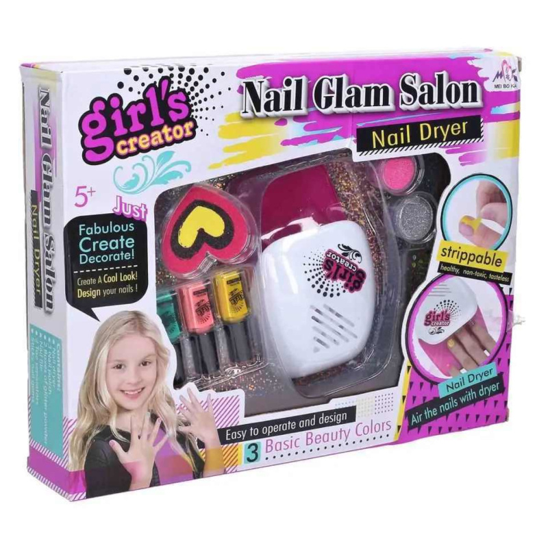 Studio nehtové dětský set se sušičkou nehtů na baterie v krabici