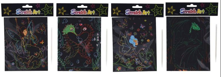 Vyškrabovací obrázek 18x14,5cm, 4 listy