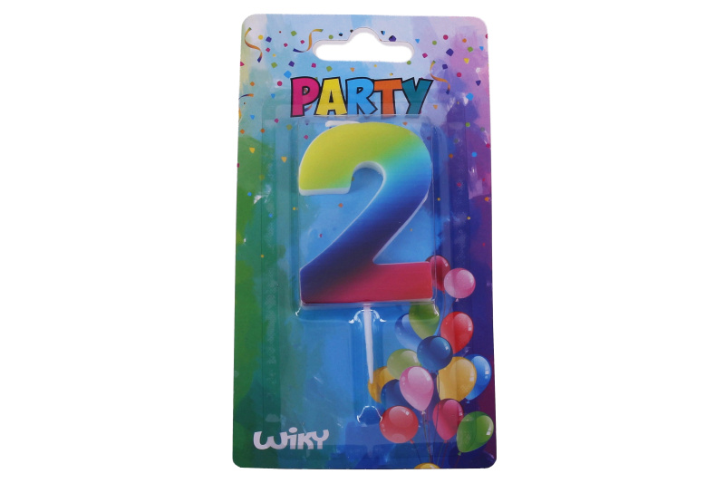 Párty svíčka číslo 2 Duha W008545 177597