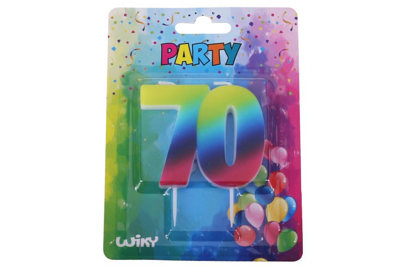 Wiky Párty svíčka číslo 70 Duha