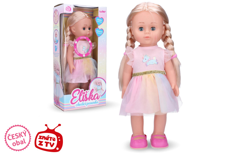 Wiky Eliška chodící 41 cm růžové šaty