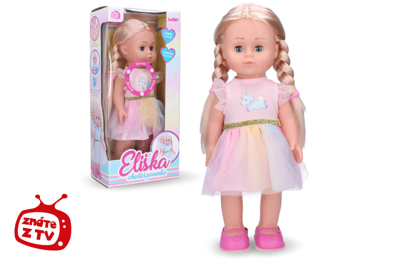 Wiky Eliška chodící 41 cm růžové šaty