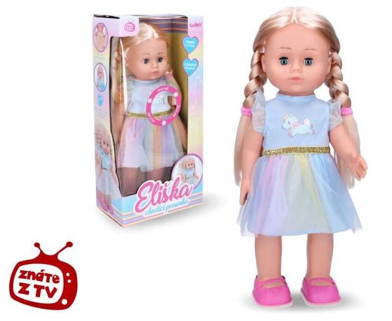 Wiky Panenka Eliška chodící 41 cm modré šaty