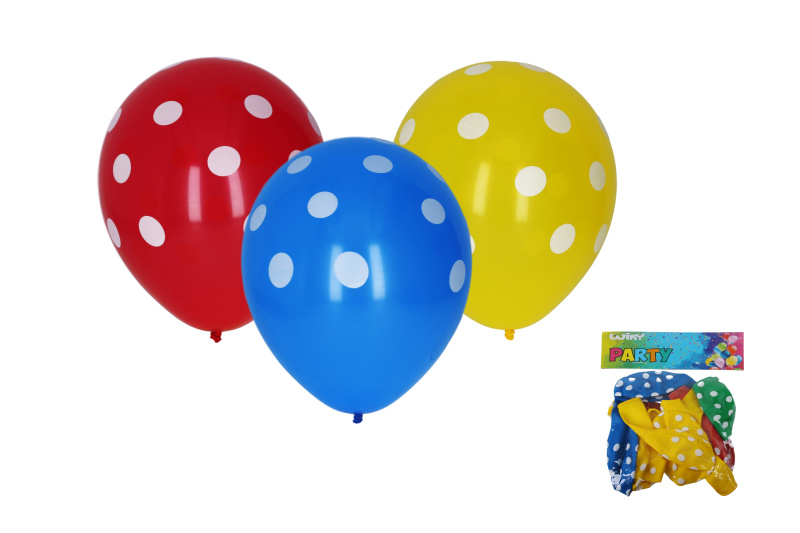 wiky Balónek nafukovací 30cm sada potisk puntík