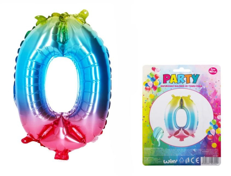 Wiky Balónek nafukovací číslo 0 duhový