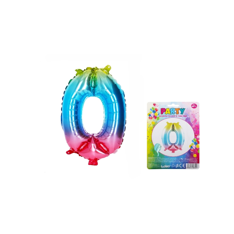 Wiky Balónek nafukovací číslo 0 duhový