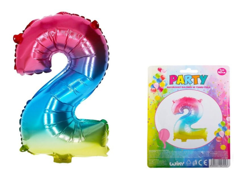 Wiky Balónek nafukovací číslo 2 duhový