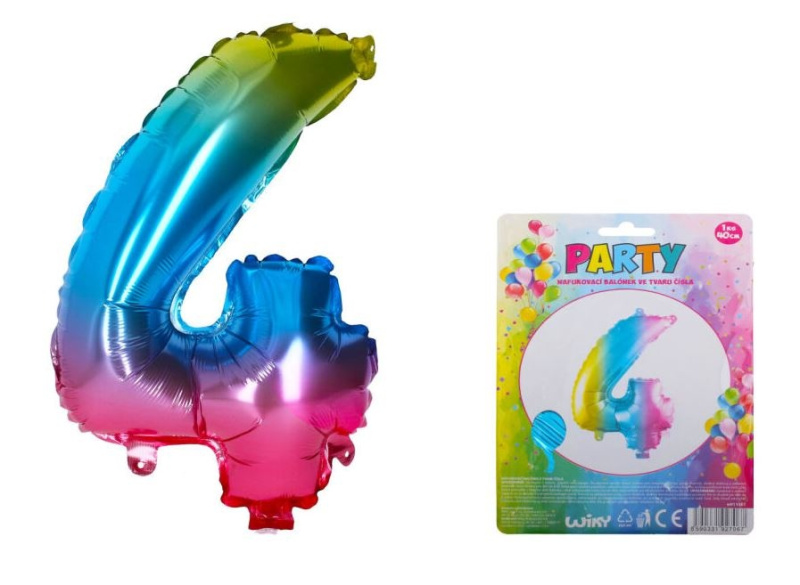 Wiky Balónek nafukovací číslo 4 duhový