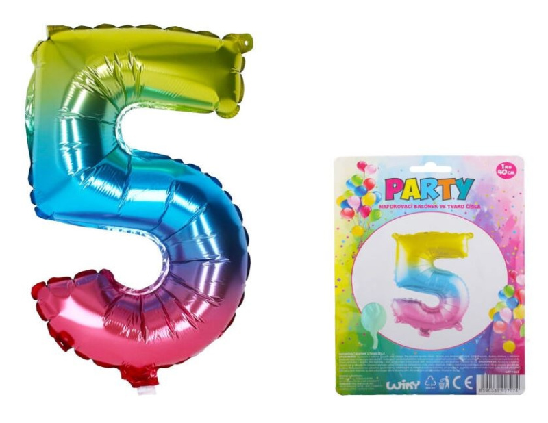 Wiky Balónek nafukovací číslo 5 duhový