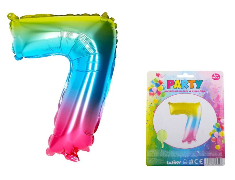 Wiky Balónek nafukovací číslo 7 duhový