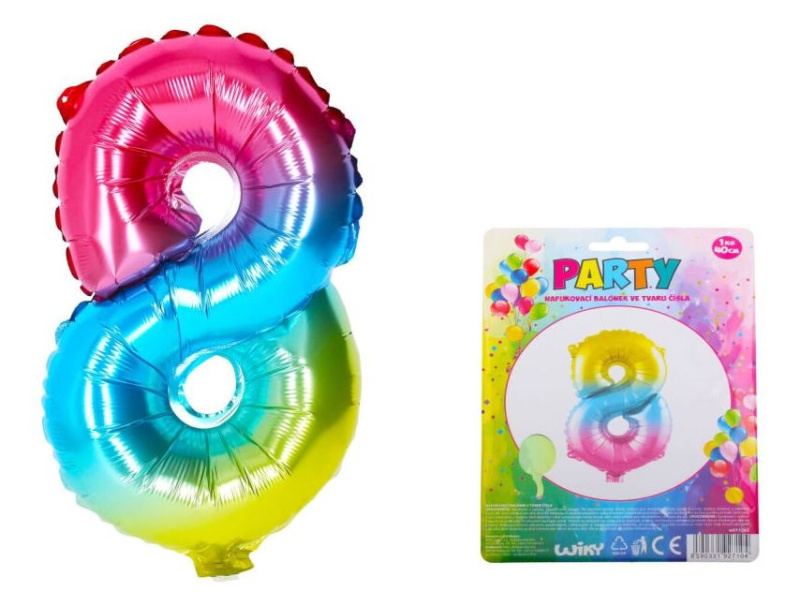 Wiky Balónek nafukovací číslo 8 duhový