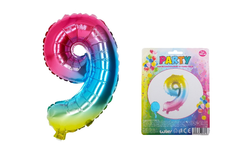 Wiky Balónek nafukovací číslo 9 duhový