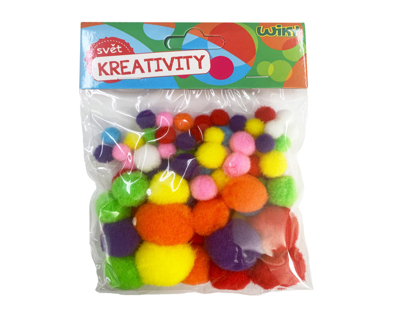Bambulky pom poms 20mm bar.pastel mix 30ks