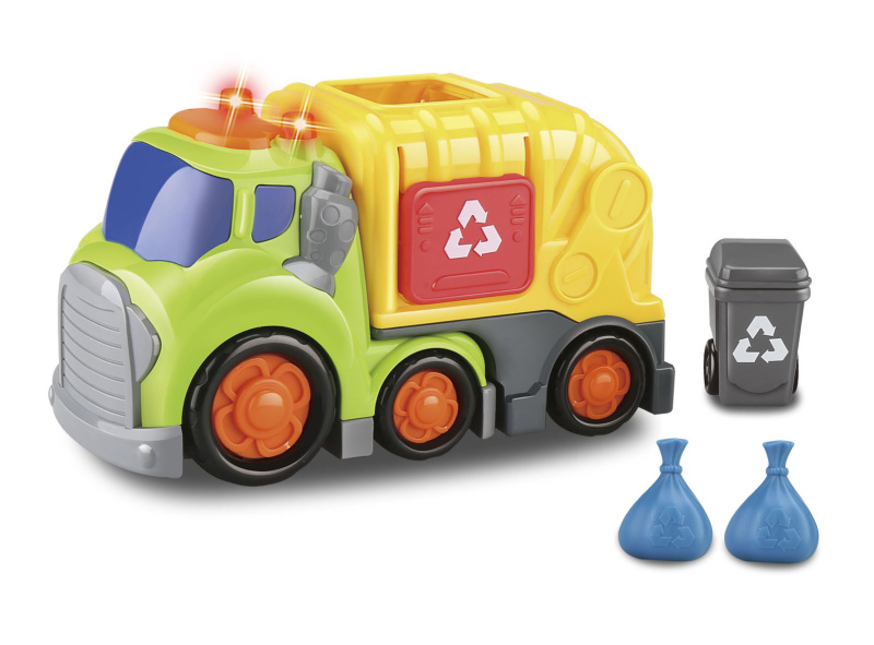 Wiky Vehicles Kiddy Auto popelářské s efekty 19,5 cm popelnice