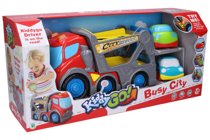 Wiky Vehicles Kiddy Auto odtahovka s efekty 31 cm 2 auta 9 cm