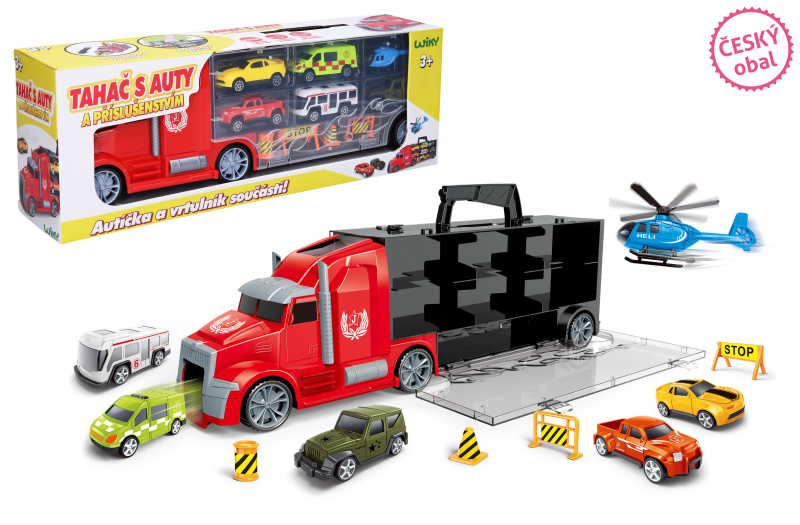 Wiky Vehicles Tahač s auty 42 cm