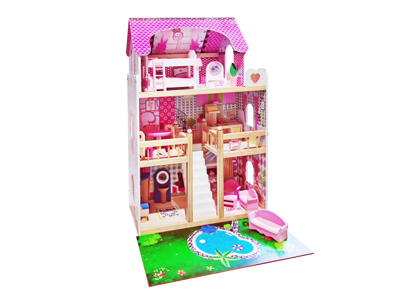 Eco Toys Dřevěný domek pro panenky Rezidence Maryland