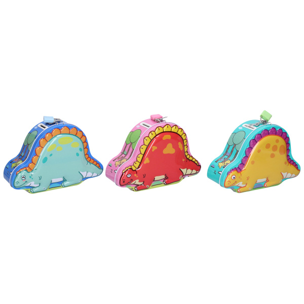 Wiky Pokladnička dinosaurus plechová se zámkem 18x13cm 3
