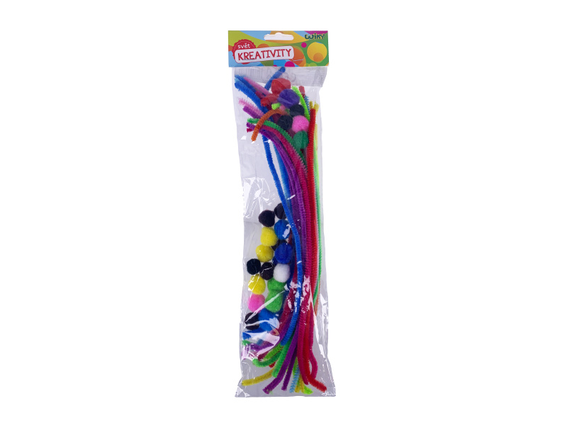 Kreativní set 30ks (žinylky, POM POM)