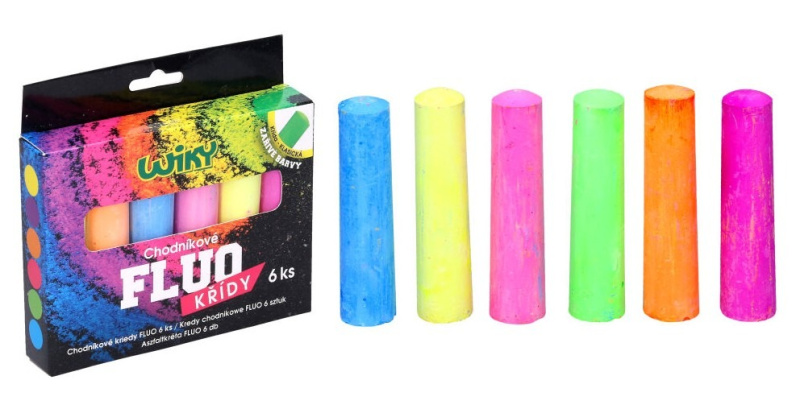 Wiky Chodníkové křídy FLUO 6ks