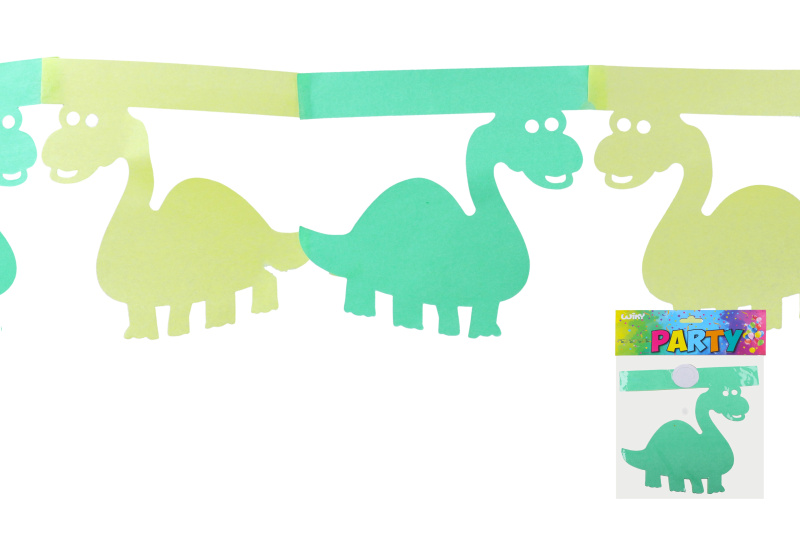 Girlanda papírová bílá 3 m Dinosaurus 374632