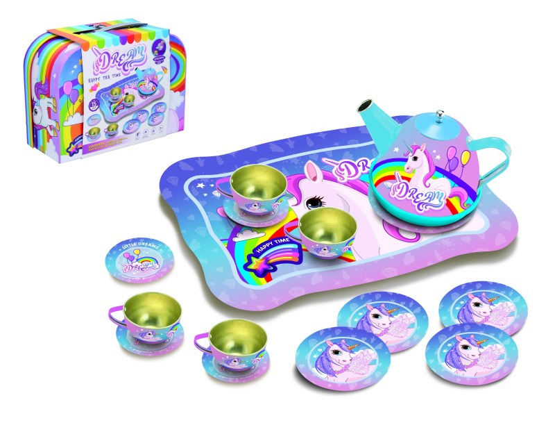 Little Dutch čajový plechový set kufřík Duha