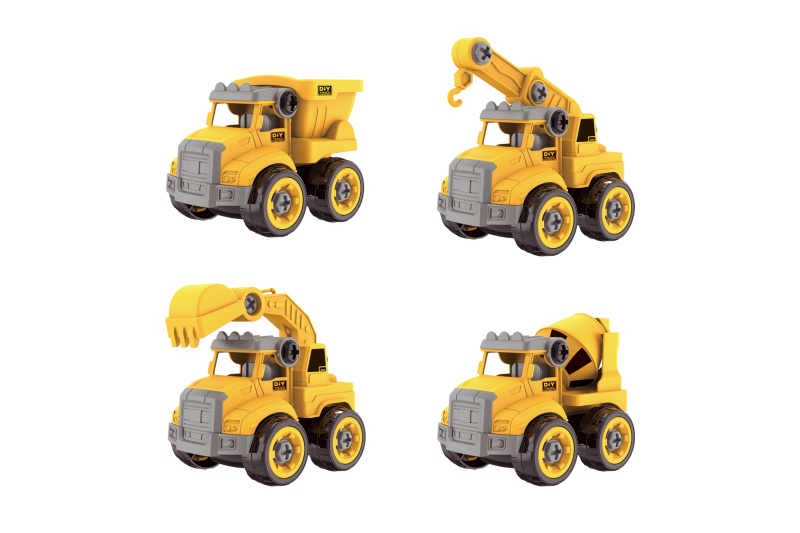 Wiky Vehicles Auto šroubovací stavební 4 ks 13 cm