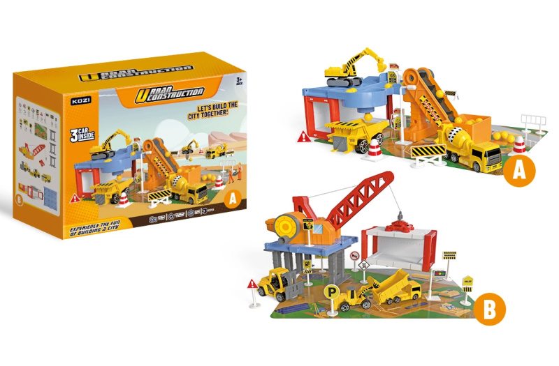 Wiky Vehicles Garáž stavební auta 26x19x11 cm