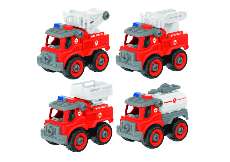 Wiky Vehicles Auto šroubovací hasičské 4 ks 13 cm