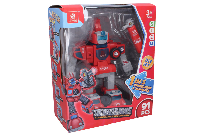 Wiky Vehicles Autorobot šroubovací s efekty The Rescue Brave 32 cm