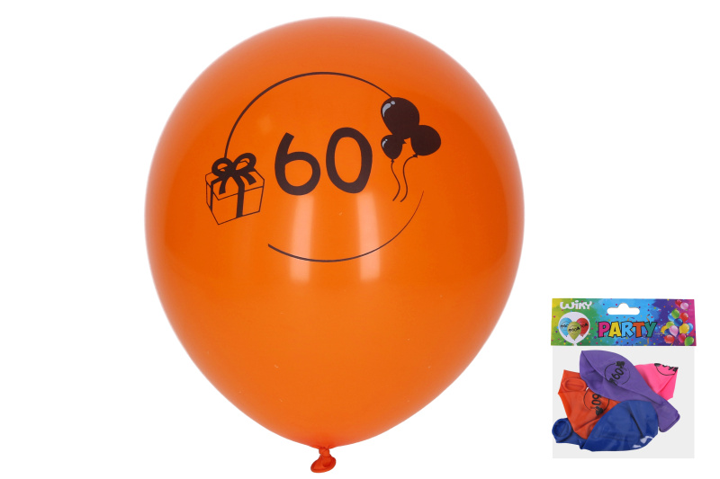 Wiky Balónek nafukovací 30 cm sada s číslem 60