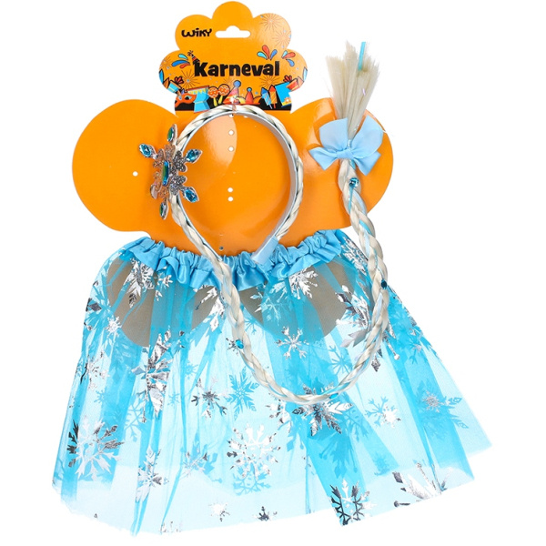 Set karneval - princezna modrá sukýnka s čelenkou