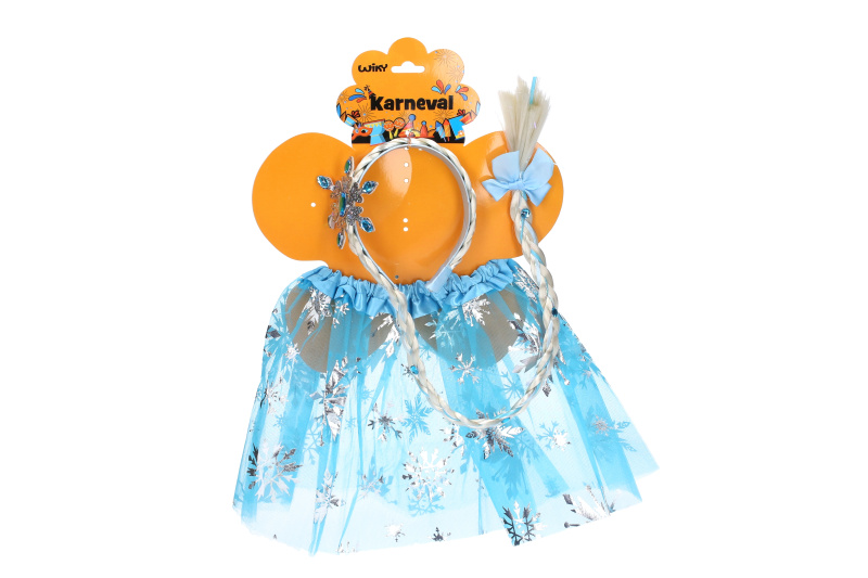 Set karneval - princezna modrá sukýnka s čelenkou