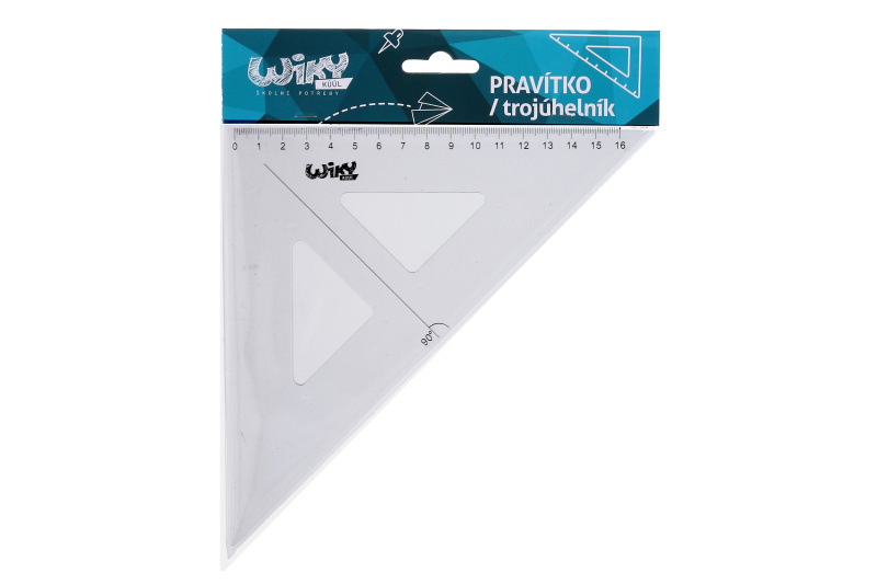 Pravítko trojuhelník transparentní škola