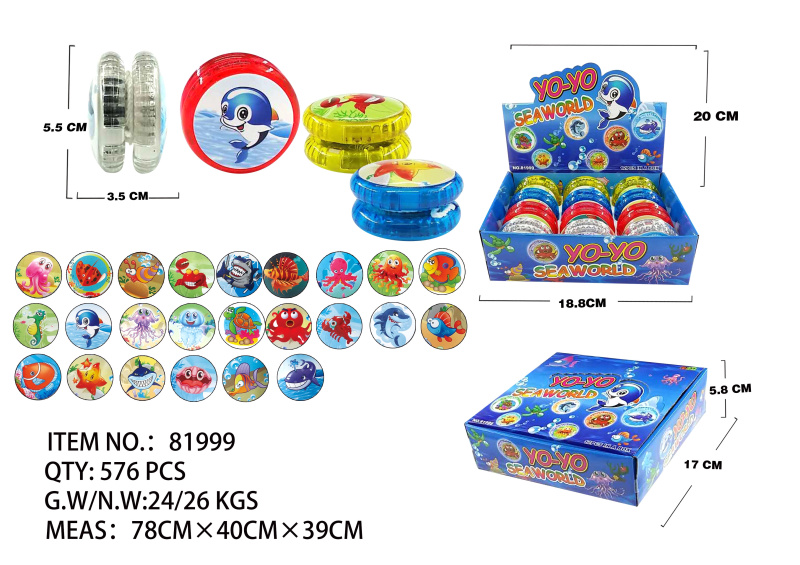 Mikrotrading Jojo mořský svět 5 5 cm na baterie se světlem