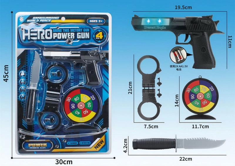 Wiky Policejní set s efekty pistole 20 cm