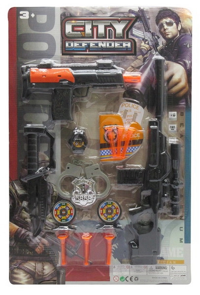 Wiky Policejní set se zbraní na šipky 42 cm
