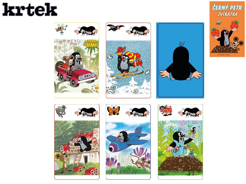 Černý Petr Krtek Zvířátka