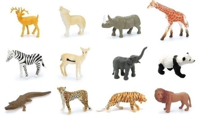 Set figurek divoké zvěře 12 ks