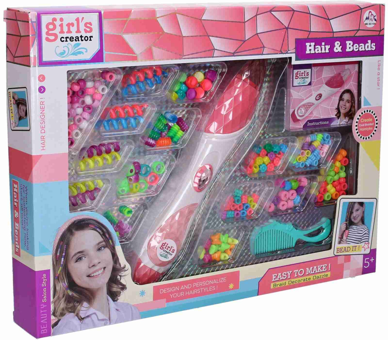 Velká sada pro navlékání korálků do vlasů