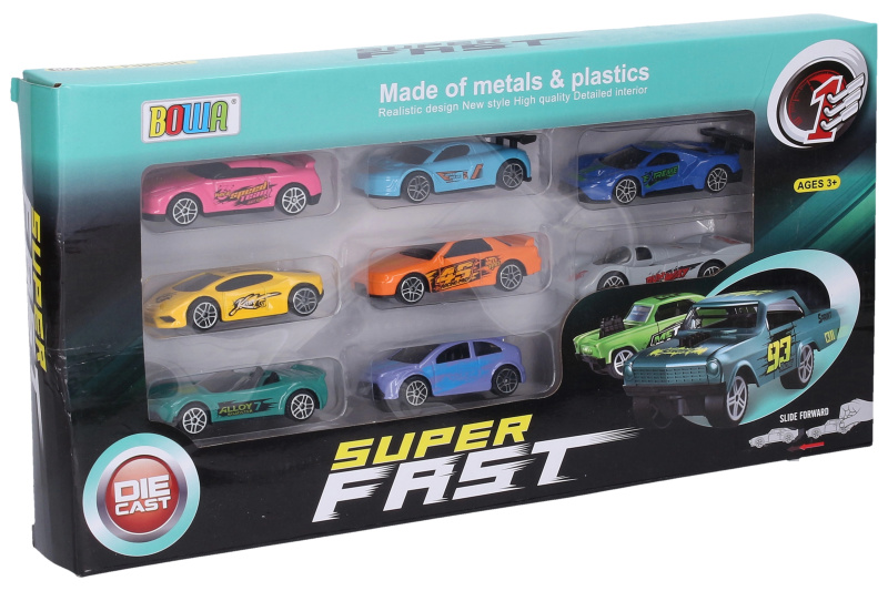 Wiky vehicles Auta kovová 8 ks 7,5 cm