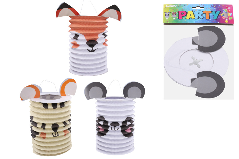 Lampion válec 15cm 3D Zvířátka 948227