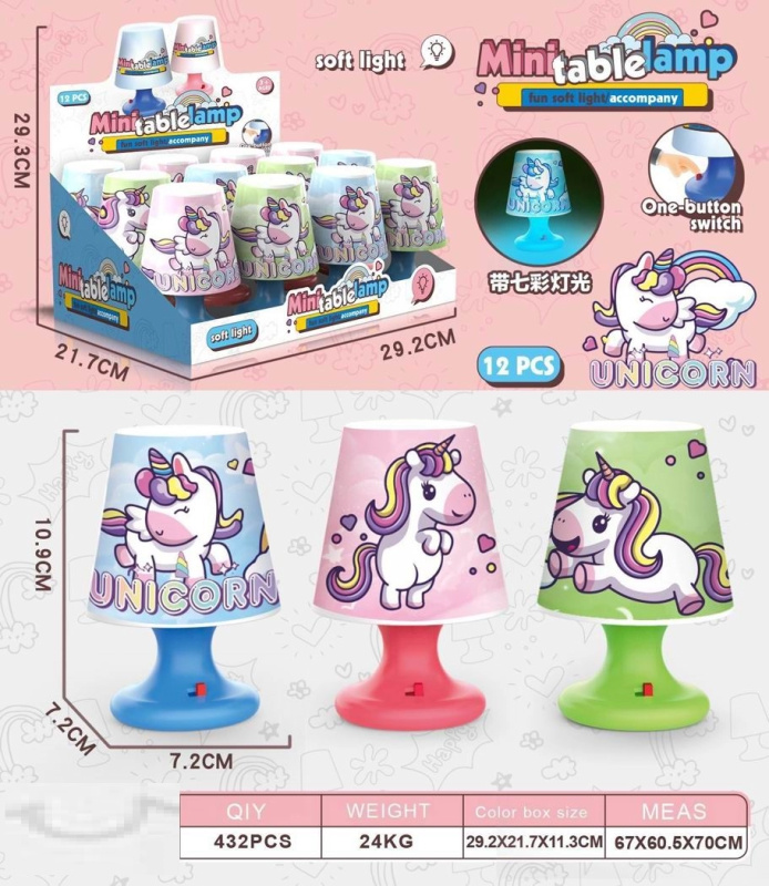 Lampička mini jednorožec 7,2x10,9 cm