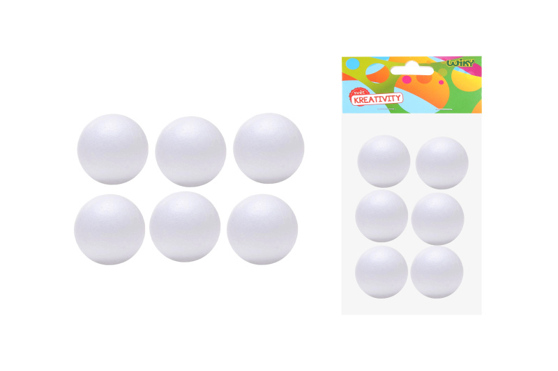 Wiky Koule dekorační polystyrénové 3 cm 6 ks