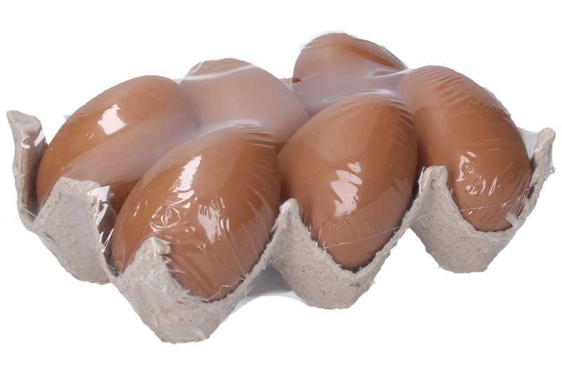 Wiky Vajíčko dekorační plastové hnědé 6 cm, 6ks