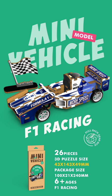 Wiky 3D puzzle dřevěné Formule 14 cm