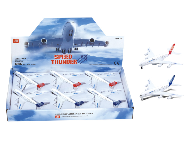 Wiky Vehicles Letadlo kovové na zpětné natažení 14 cm