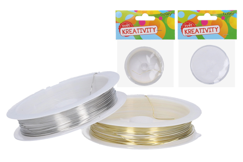 Drátek na korálky v zlaté a stříbrné