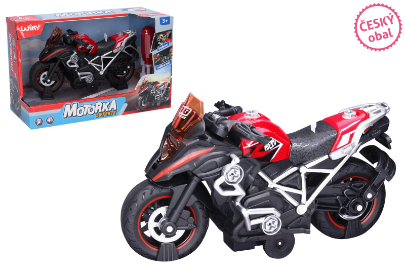 Wiky Vehicles Motorka šroubovací s efekty červená 20 cm český obal